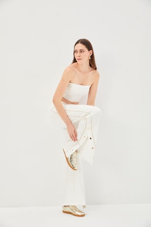 Çıtçıt Düğmeli Regular Örme Pantolon