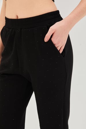 Taşlı Jogger Regular Örme Pantolon