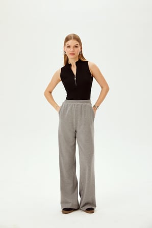 Beli Lastikli Regular Örme Pantolon