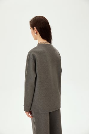 Parlak Taşlı Oversize Sweatshirt