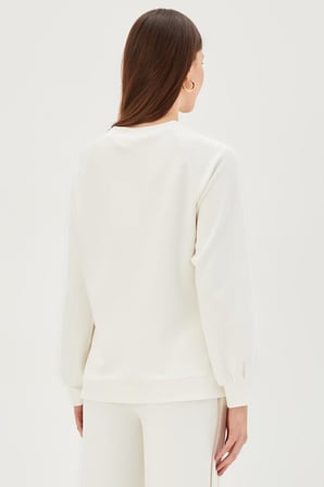 Yanları Çıtçıt Detaylı Bisiklet Yaka Regular Örme Sweatshirt