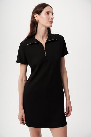 Fermuarlı Polo Yaka Regular Mini Elbise