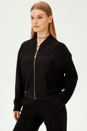 Gold Fermuarlı Pamuklu Regular Sweatshirt