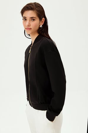 Gold Fermuarlı Pamuklu Regular Sweatshirt