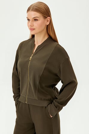 Gold Fermuarlı Pamuklu Regular Sweatshirt