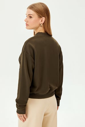 Gold Fermuarlı Pamuklu Regular Sweatshirt