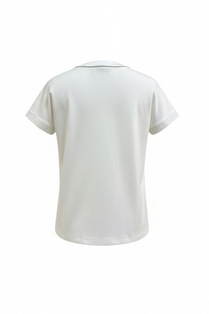 V Yaka Kısa Kollu Regular Örme Tişört