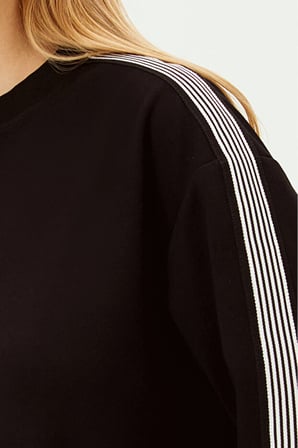 Çizgi Detaylı Oversize Sweatshirt