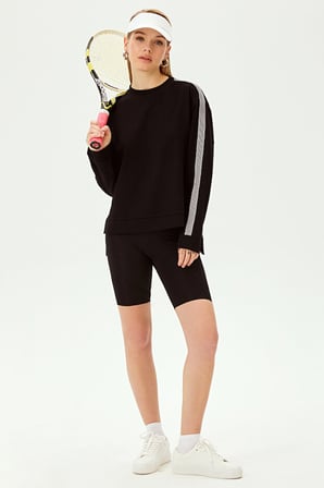 Çizgi Detaylı Oversize Sweatshirt