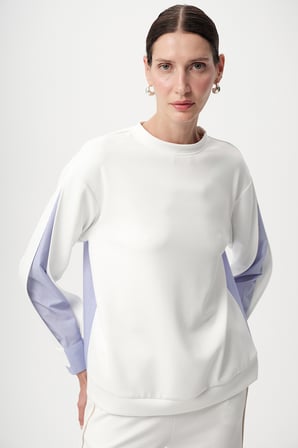 Kolu Gömlek Detaylı Örme Sweatshirt