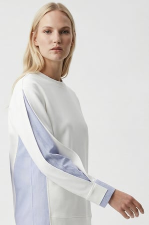 Kolu Gömlek Detaylı Örme Sweatshirt