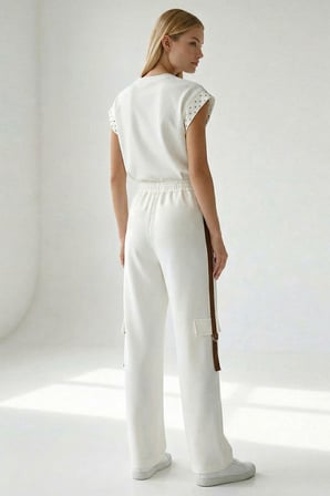 Yanları Şerit Detaylı Cepli Regular Pantolon