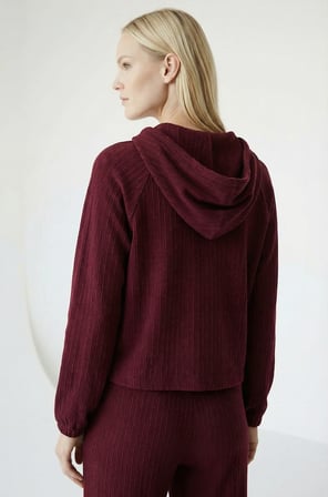 Uzun Kollu Kapüşonlu Crop Regular Sweatshirt