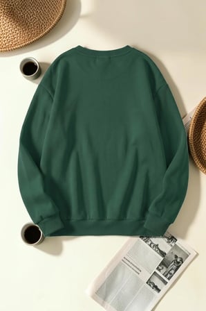 Unisex Sonsuz Aşk Baskılı Bisiklet Yaka Sweatshirt