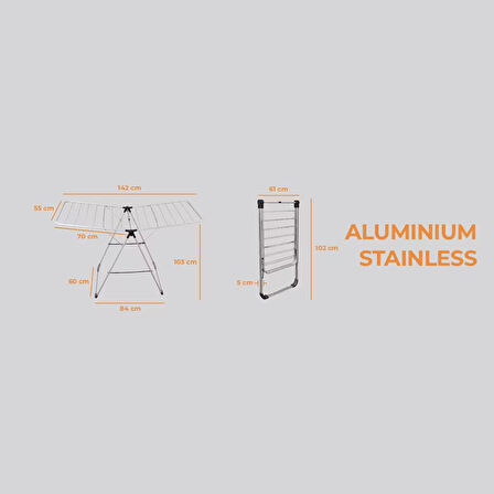 ALYA HOMES AHDRY1458 FLY ALÜMİNYUM ÇAMAŞIR KURUTMALIK