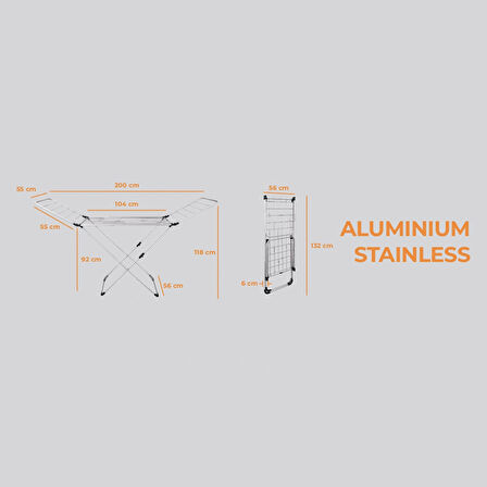 ALYA HOMES AHDRY1451 WİNG ALÜMİNYUM ÇAMAŞIR KURUTMALIK