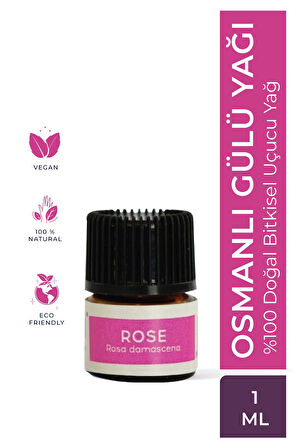 Organik Osmanlı Gülü Uçucu Yağı – Rose %100 Saf ve Doğal Bitkisel Yağ 1 ml