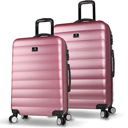 My Valice Colors Abs Orta ve Büyük Boy Rose Gold  2'li Valiz Seti