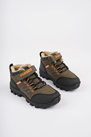 Muggo BOB Garantili Bağcıklı Cırtlı İçi Kürklü Unisex Çocuk Outdoor Kışlık Bot 