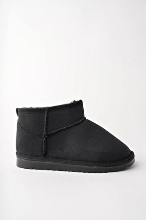 Muggo SNOW Garantili Unisex Çocuk Kalın Taban İçi Tüylü Günlük Mini Yarım Bot