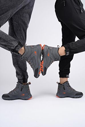 Muggo İZLAND Unisex Garantili Trekking Outdoor Bağcıklı Yandan Fermuarlı Kışlık Bot