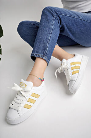 Muggo KAMPUS Garantili Kadın Ortopedik Günlük Bağcıklı Yürüyüş Koşu Sneaker Spor Ayakkabı