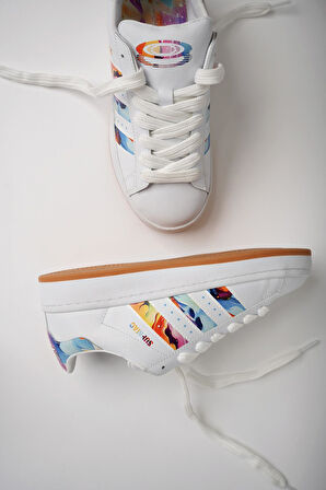 Muggo FLOWER Garantili Kadın Ortopedik Günlük Bağcıklı Yürüyüş Koşu Sneaker Spor Ayakkabı