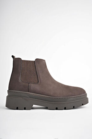 Muggo HARMONY Garantili Hakiki Deri Kalın Taban Erkek Chelsea Bot