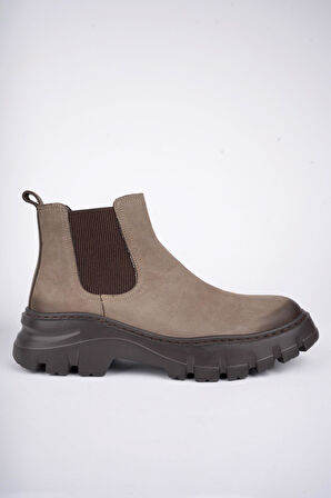 Muggo RAGNAR Garantili Hakiki Deri Kalın Taban Erkek Chelsea Bot