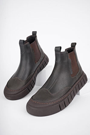 Muggo RUSH Garantili Hakiki Deri Kalın Taban Erkek Casual Bot