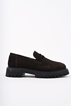 Muggo PARADİSE Hakiki Deri Kalın Taban Günlük Casual Makosen Kadın Loafer Ayakkabı