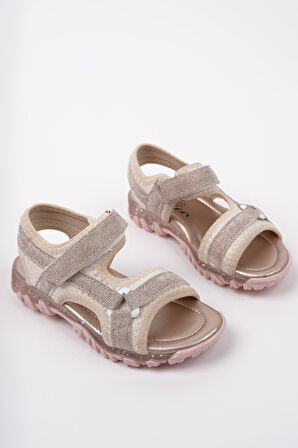 Muggo ELON Cırtlı ve Simli Günlük Kız Çocuk Sandalet