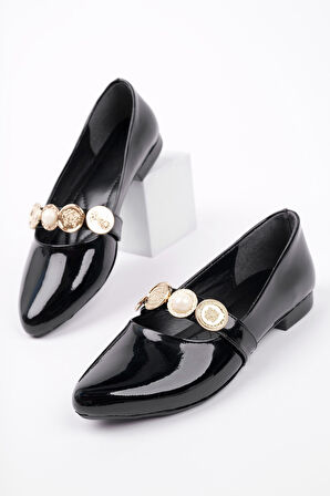 Muggo POENA Broş Detaylı Tek Bantlı Günlük Kadın Babet