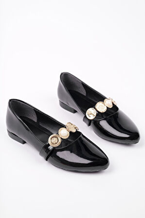 Muggo POENA Broş Detaylı Tek Bantlı Günlük Kadın Babet