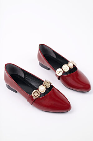 Muggo POENA Broş Detaylı Tek Bantlı Günlük Kadın Babet