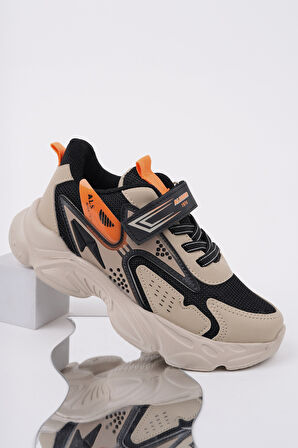 Muggo PANTER Kalın Taban Cırtlı ve Bağcıklı Unisex Çocuk Sneaker Spor Ayakkabı