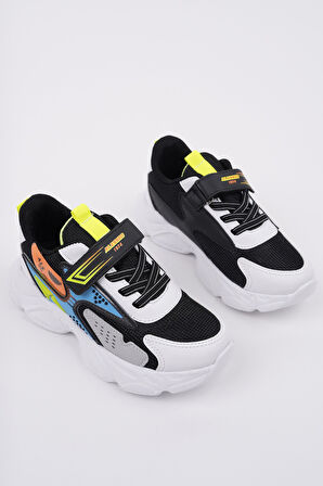 Muggo PANTER Kalın Taban Cırtlı ve Bağcıklı Unisex Çocuk Sneaker Spor Ayakkabı