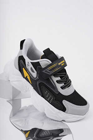 Muggo PANTER Kalın Taban Cırtlı ve Bağcıklı Unisex Çocuk Sneaker Spor Ayakkabı