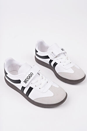 Muggo DUDLEY Günlük Ortopedik Bağcıklı Ve Cırtlı Çocuk Sneaker Spor Ayakkabı