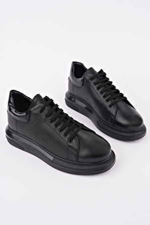 Muggo LORD Bağcıklı Hakiki Deri Kalın Taban Erkek Günlük Sneaker Spor Ayakkabı
