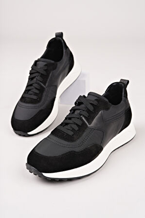 Muggo SVENSON Kalın Taban Bağcıklı Hakiki Deri Erkek Günlük Sneaker Spor Ayakkabı