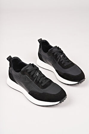 Muggo SVENSON Kalın Taban Bağcıklı Hakiki Deri Erkek Günlük Sneaker Spor Ayakkabı