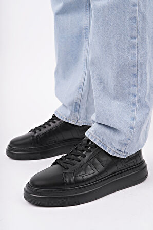 Muggo AGONY Kalın Taban Bağcıklı Hakiki Deri Erkek Günlük Sneaker Spor Ayakkabı