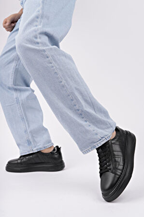 Muggo AGONY Kalın Taban Bağcıklı Hakiki Deri Erkek Günlük Sneaker Spor Ayakkabı