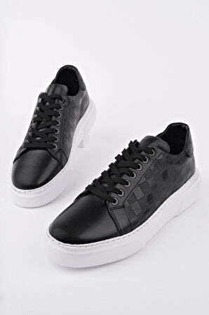 Muggo MORTA Kalın Taban Bağcıklı Hakiki Deri Erkek Günlük Sneaker Spor Ayakkabı