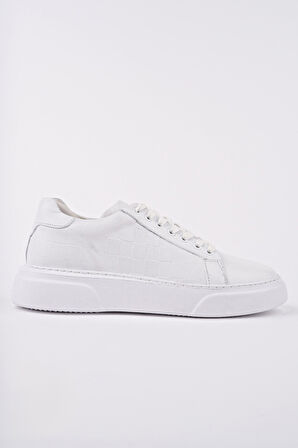 Muggo MORTA Kalın Taban Bağcıklı Hakiki Deri Erkek Günlük Sneaker Spor Ayakkabı