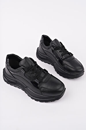 Muggo FORTUNA Bağcıklı Hakiki Deri Kalın Taban Erkek Günlük Sneaker Spor Ayakkabı