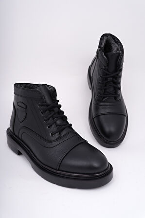 Muggo GUSTA Bağcıklı Fermuarlı İçi Kürklü Erkek Kışlık Bot