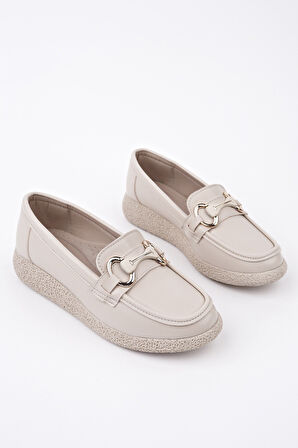 Muggo POLARA Kalın Taban Toka Detaylı Kadın Günlük Loafer Ayakkabı 