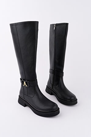 Muggo AVENTRA Kemer ve Toka Detaylı Fermuarlı Kadın Çizme